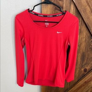 Nike Women's Bright Red Long Sleeve Tee